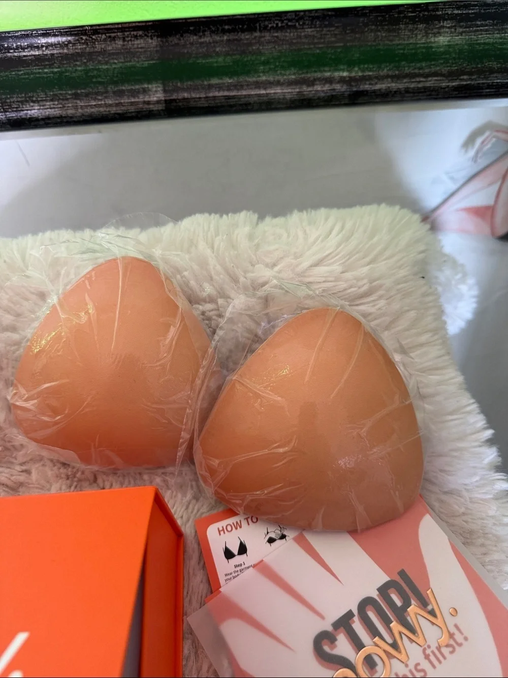 Snowy  sticky bra inserts  tan in color in an Orange Box NWT